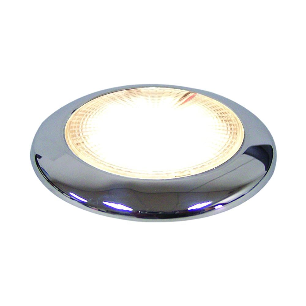 Plafonierain Acciaio Inox A 16 Led. Montaggio A Filo Con Viti Situate Sotto Il Diffusore. Alim. 12v. Consumo 2,5w,illuminazione Equivalente A 30w Standard. Ip66. Luce Bianca Calda (2900-3200k) 207 Lumen. Dim. Mm. 94x11h. - Foto 3