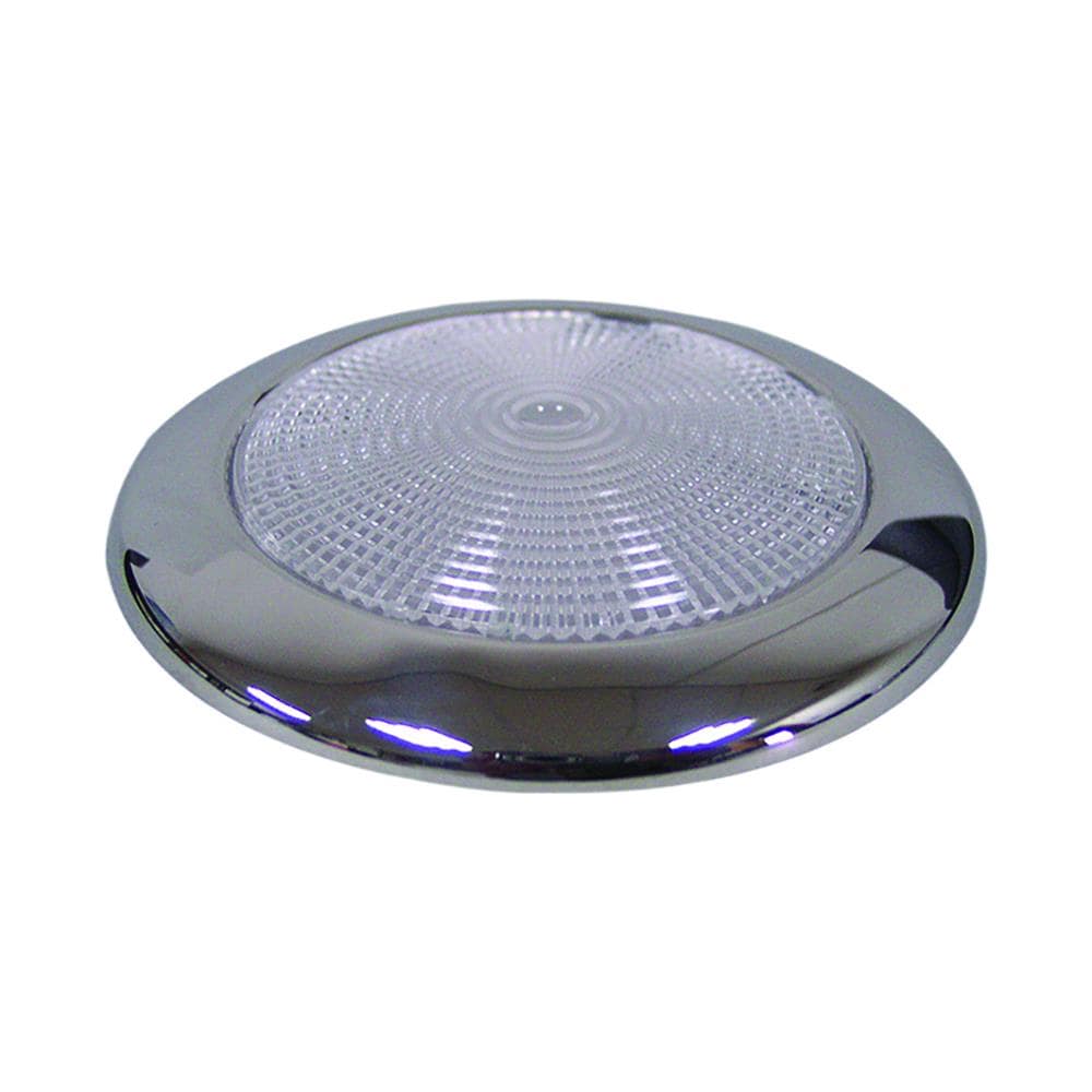 Plafonierain Acciaio Inox A 16 Led. Montaggio A Filo Con Viti Situate Sotto Il Diffusore. Alim. 12v. Consumo 2,5w,illuminazione Equivalente A 30w Standard. Ip66. Luce Bianca Calda (2900-3200k) 207 Lumen. Dim. Mm. 94x11h. - Foto 1