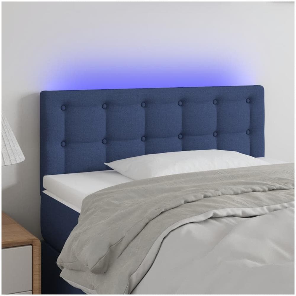 Testiera A Led Blu 80x5x78/88 Cm In Tessuto - Foto 1