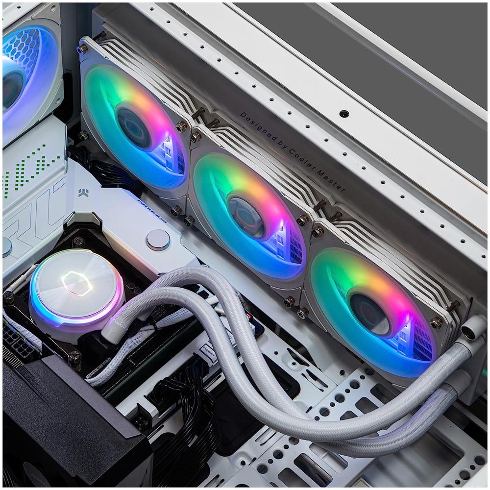 Dissipatore CPU a Liquido MasterLiquid PL360 Flux White Edition per Socket Intel LGA 1150/1151/1155/1156/1200/1700/2011/2011-v3/2066 e Socket AMD AM2/AM2+/AM3/AM3+/AM4/AM5/FM1/FM2/FM2+/TR4 - Foto 6