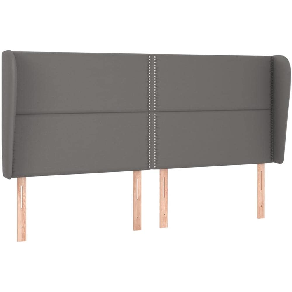 Testiera Ad Orecchio Grigio 183x23x118/128cm In Similpelle - Foto 2