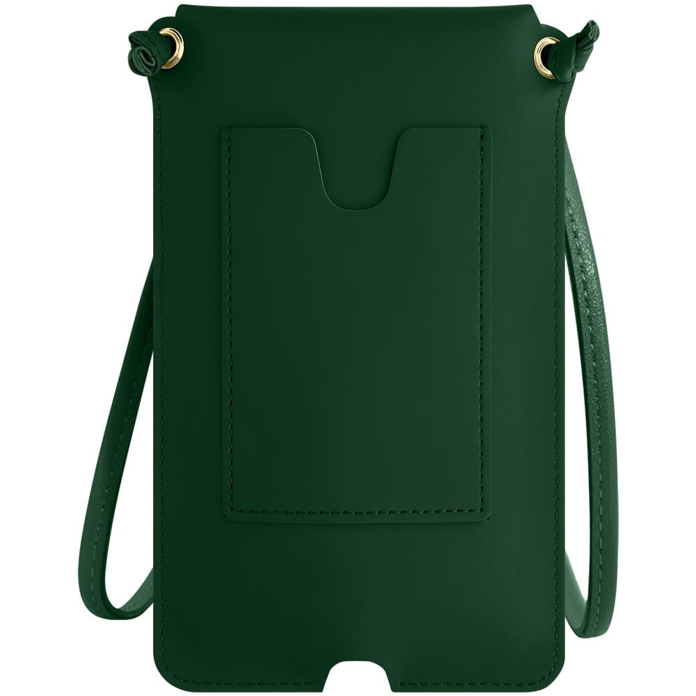 Borsetta A Tracolla Per Smartphone Con Portacarte In Similpelle Verde Scuro - Foto 1