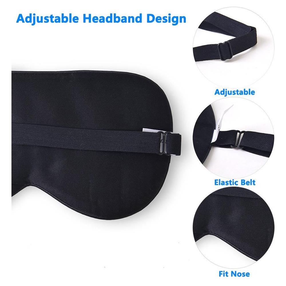 Mascherina Per Dormire 100% Seta Blu Scuro - Foto 2