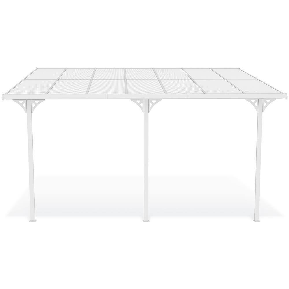 Tettoia Per Terrazza, Auto Addossata Kleo 450l300 Alluminio Bianco - Foto 2