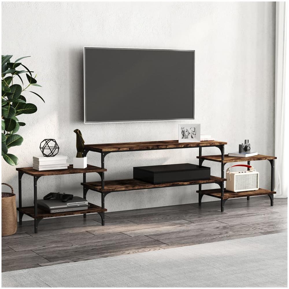 Mobile Porta Tv Rovere Fumo 197x35x52 Cm In Legno Multistrato - Foto 1