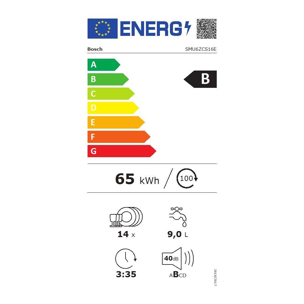 Lavastoviglie SMU6ZCS16E da Sottopiano Classe B Capacità 14 Coperti Colore Acciaio Inossidabile - Foto 3