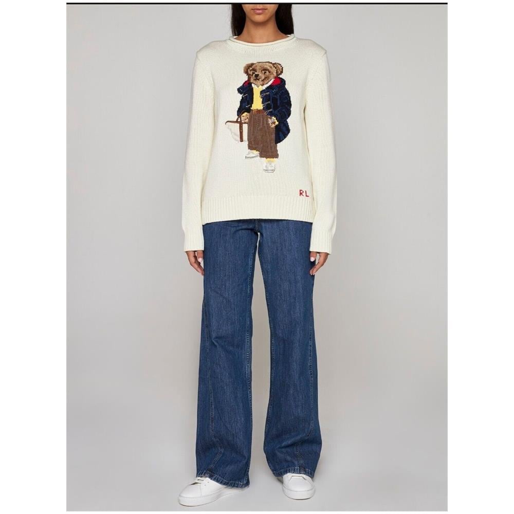 Donna Maglia Ralph Lauren ''polo Bear'' In Cotone Tg Xl - Foto 2