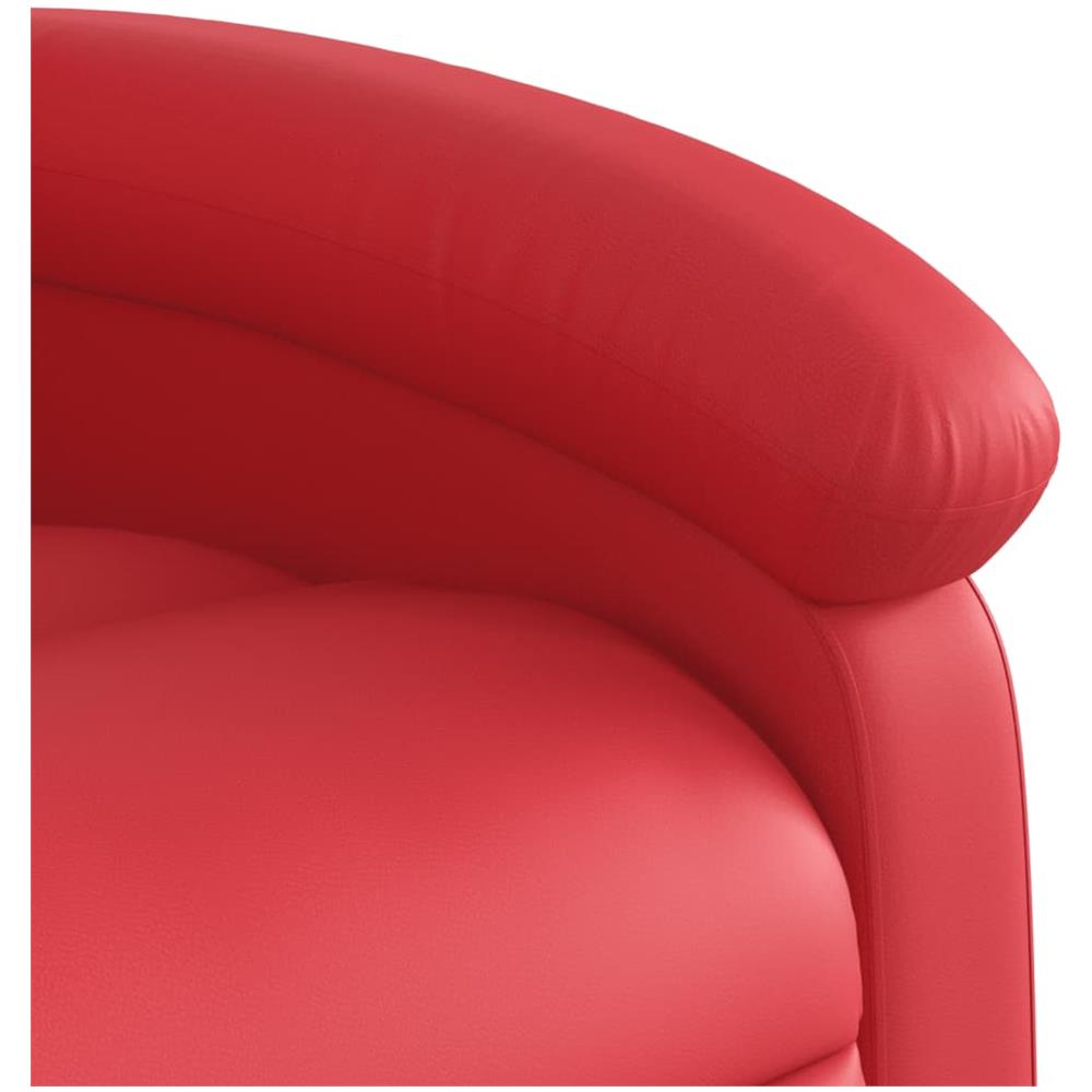 Poltrona Massaggiante Reclinabile Rossa In Similpelle - Foto 8