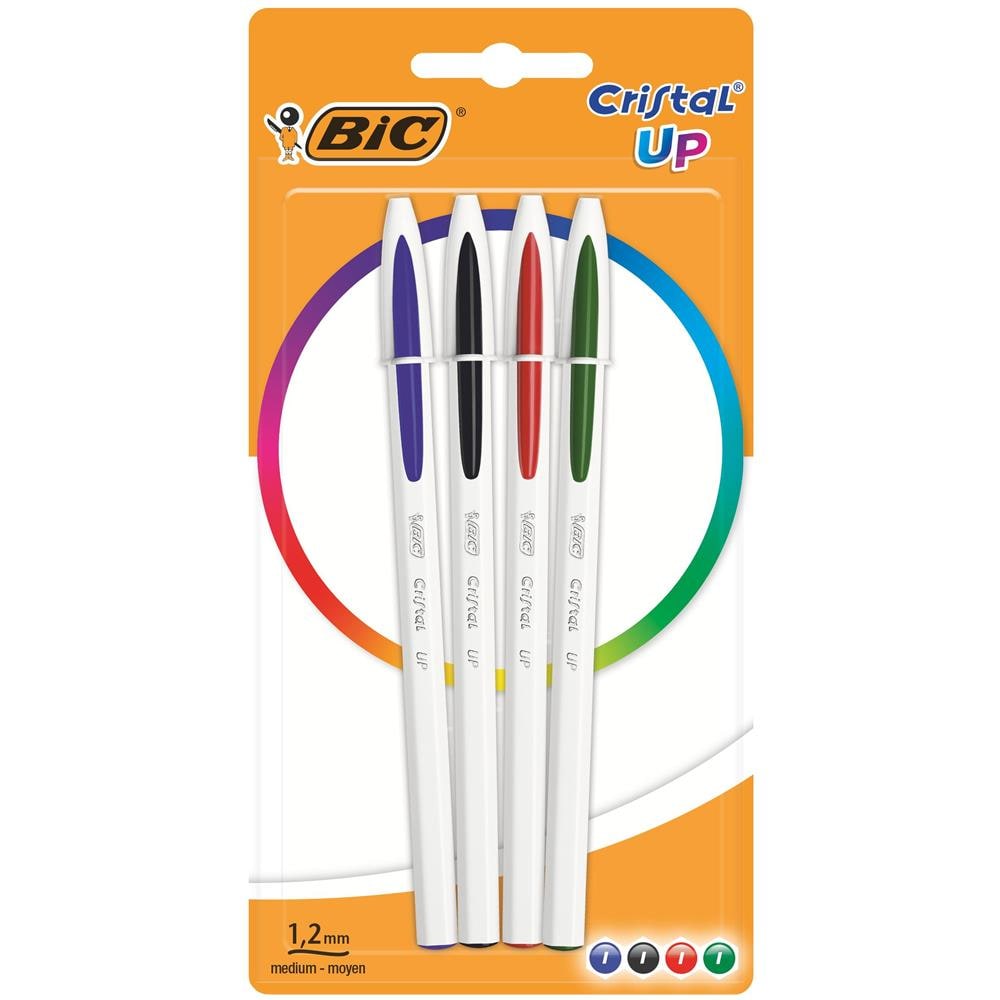 Cristal Up, Penne a Sfera in Colori Assortiti (Punta 1.2mm), Confezione da 4 - Foto 1