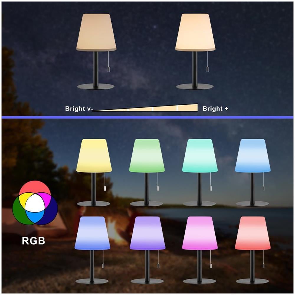 Lampada da Tavolo Senza Fili Ricaricabile Portatile per Interni ed Esterni RGB - Foto 4