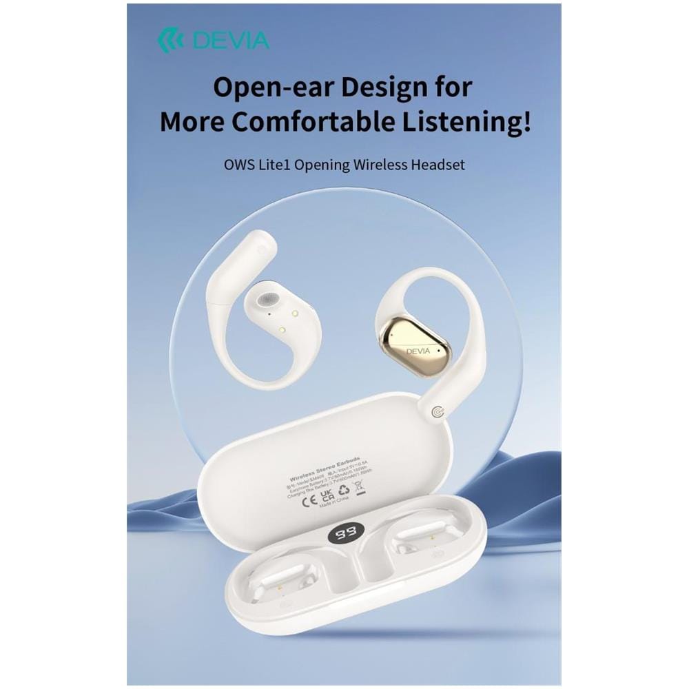 Auricolari EM406 wireless senza inserimento nell'orecchio OWS Lite1 Beige - Foto 1