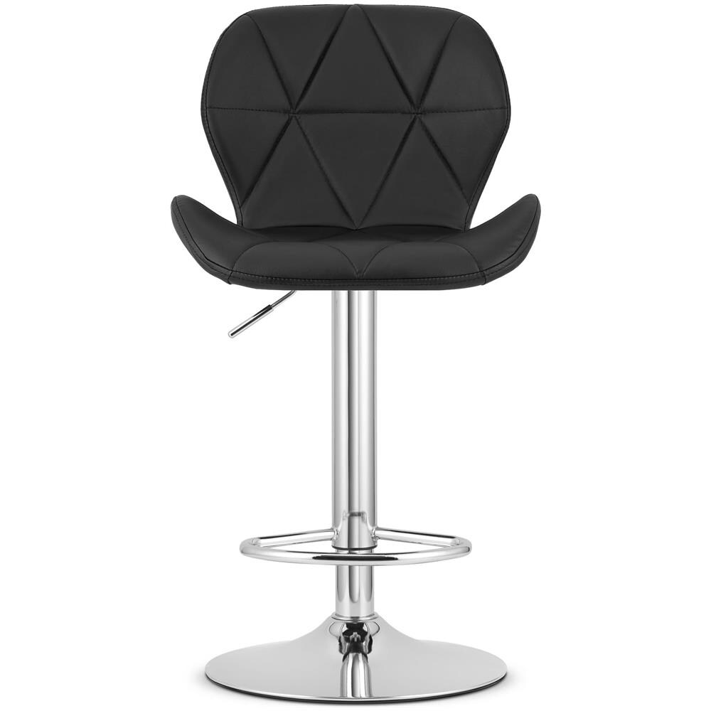 Sgabello WEST - Similpelle nera, base cromata per soggiorno, cucina - Foto 2
