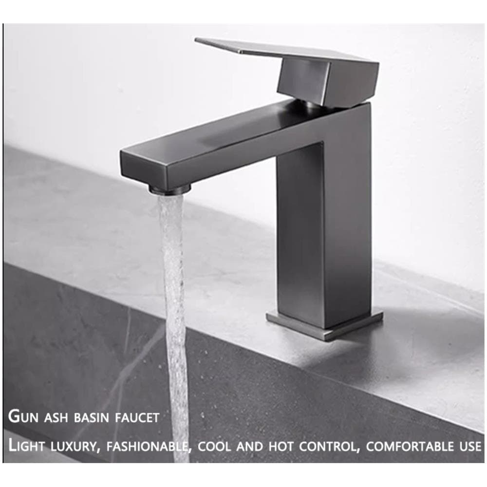 Rubinetto per lavabo da bagno, Blackswan, tipo M311, modello corto grigio antracite, misura 18,5 cm - Foto 2