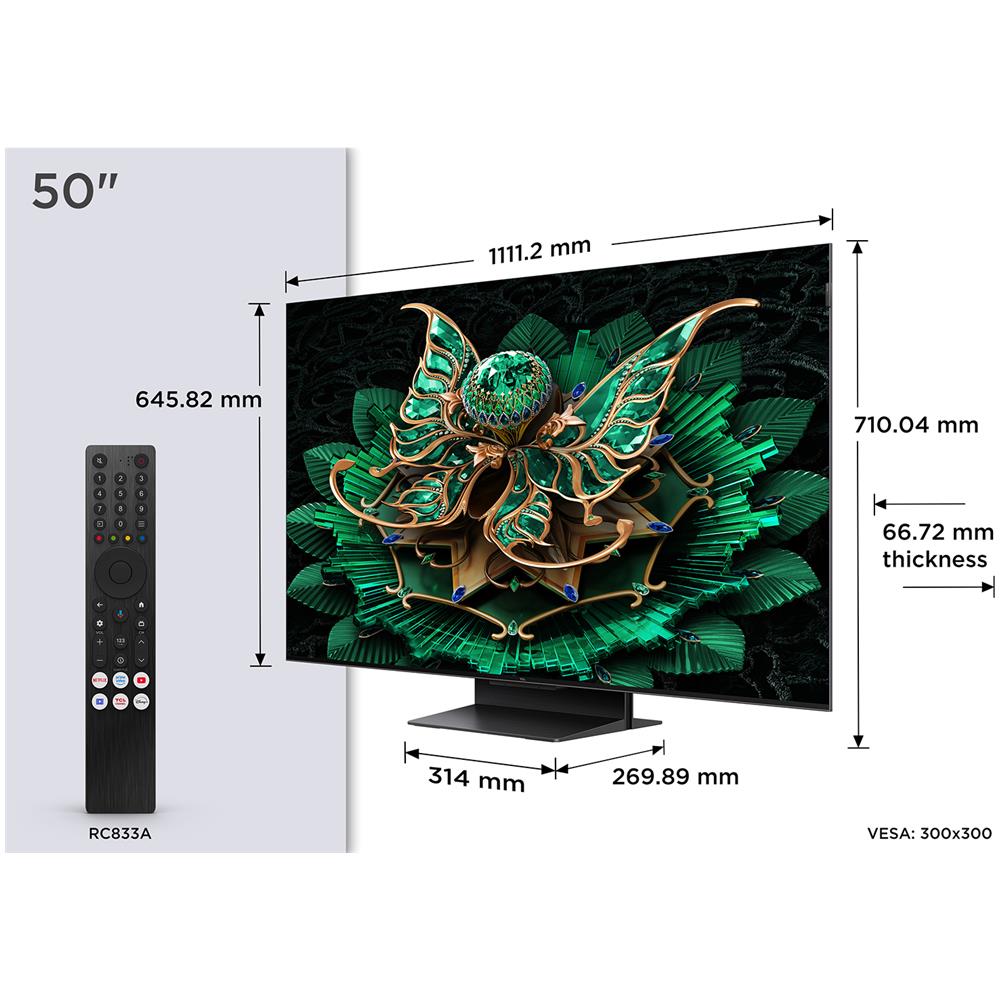 Serie Smart TV QD-MiniLED 4K 50" 50C7K, 144Hz, Dolby Vision IQ & Atmos, Google TV - Foto 2