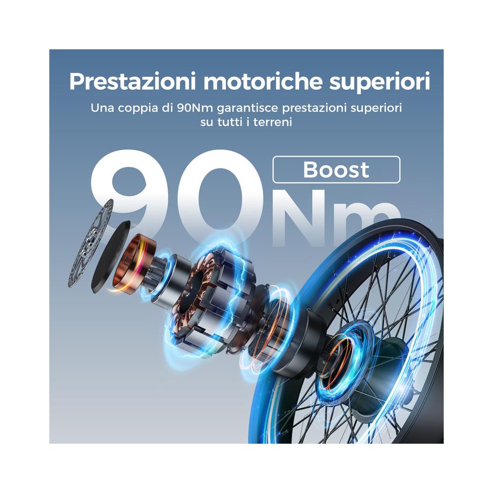 Engine Pro 3.0 Boost Bici Elettrica Pieghevole Fat Bike 20 pollici, Sospensione Completa, Sensore di Coppia, Ricarica Rapida 2h, OTA, IPX5, Nero - Foto 2