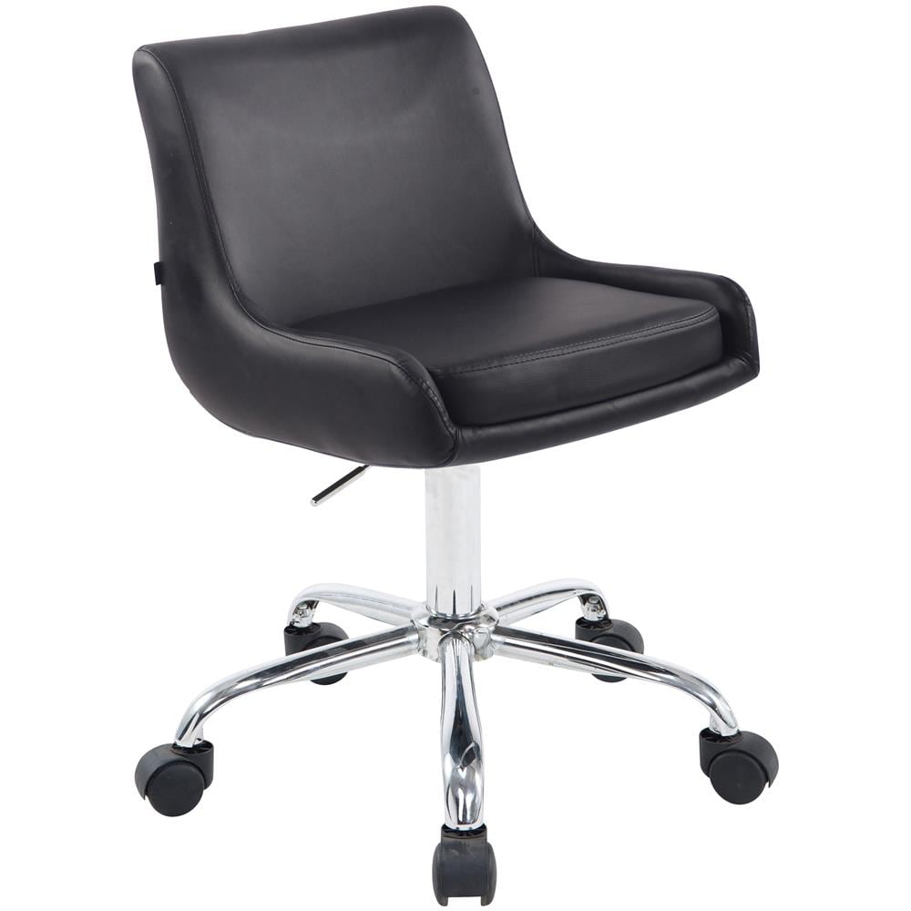 Sedia Sgabello da Lavoro con Ruote Club in Similpelle - Sedia Lavoro Studio Ambulatorio Estetista Regolabile e Girevole a 360° Nero - Foto 1