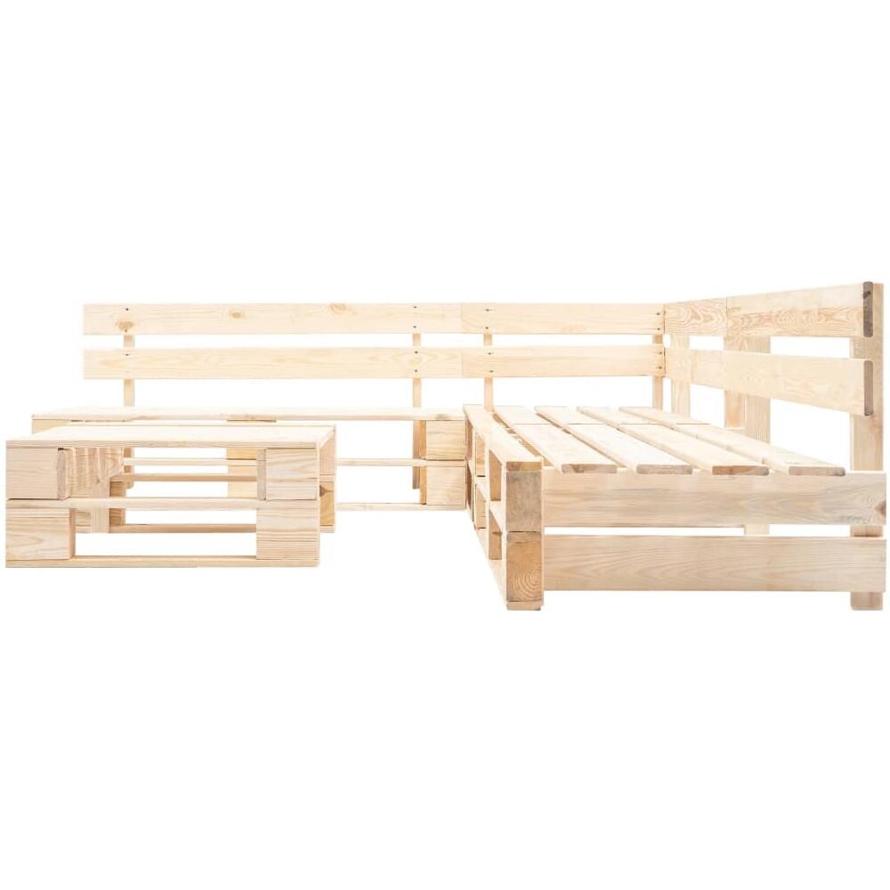 Set Divani Da Giardino Con Pallet 4 Pz Naturale Legno Fsc - Foto 2