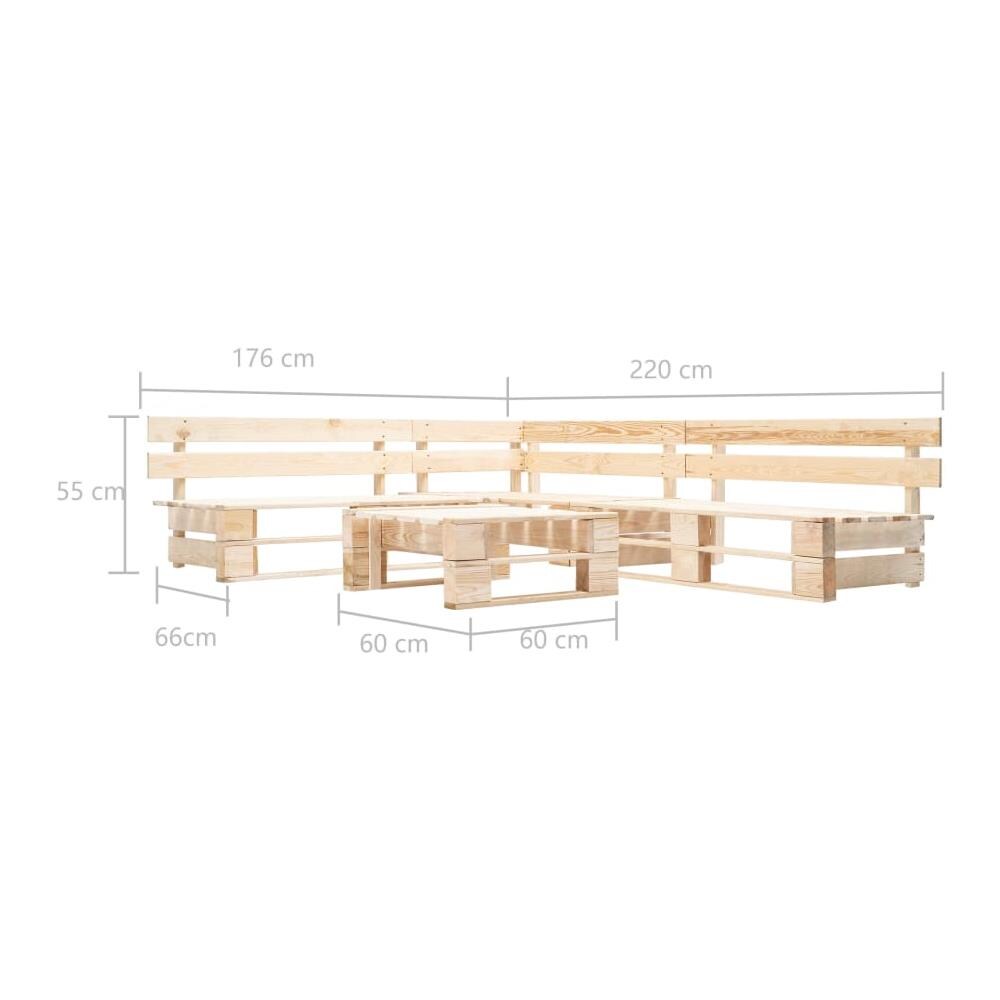 Set Divani Da Giardino Con Pallet 4 Pz Naturale Legno Fsc - Foto 3
