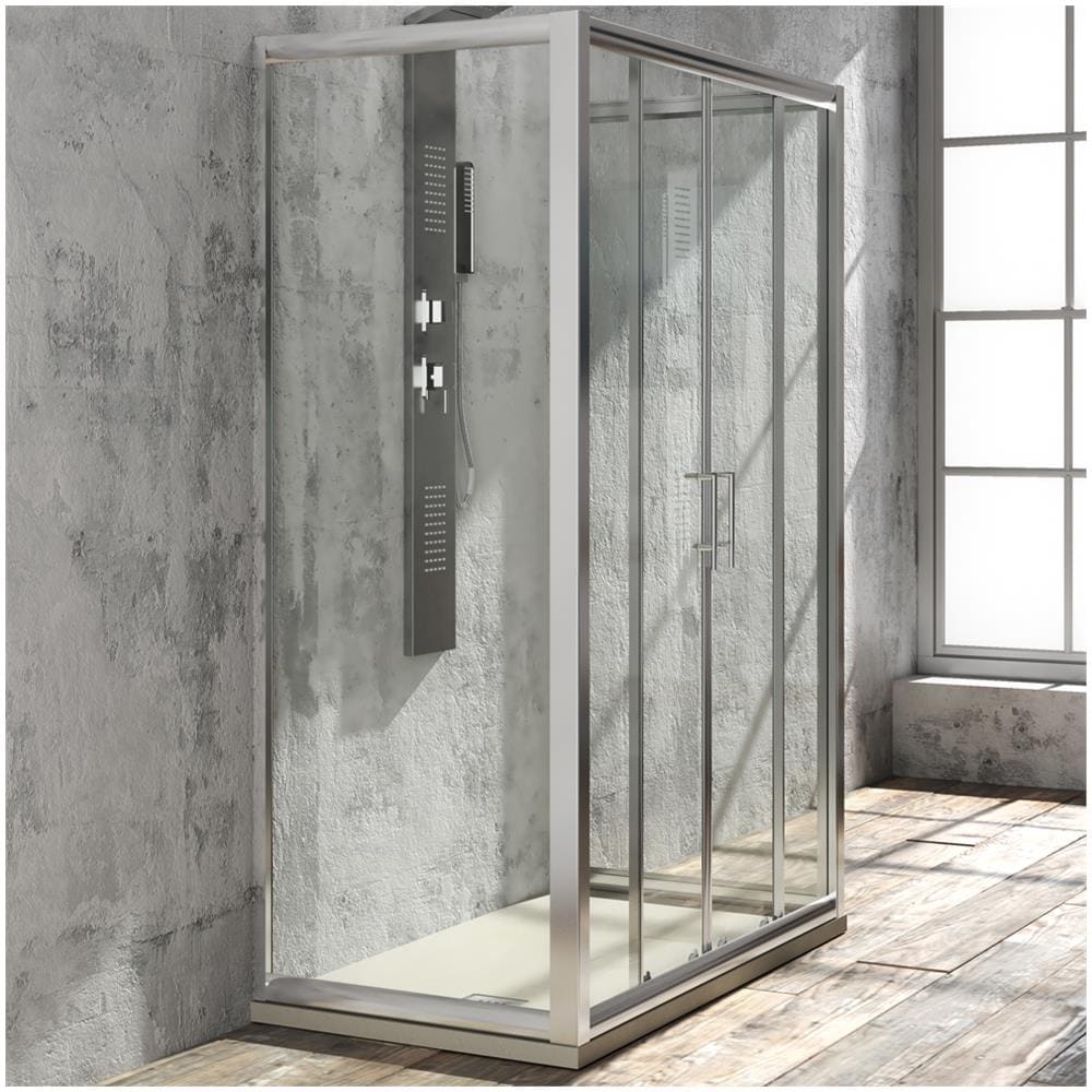 Lato Fisso Box Doccia Slide4 Adatto Per Porta Scorrevole Slide4 Cristallo Temprato *** Misure : 97-100xh190cm Stampato - Foto 1