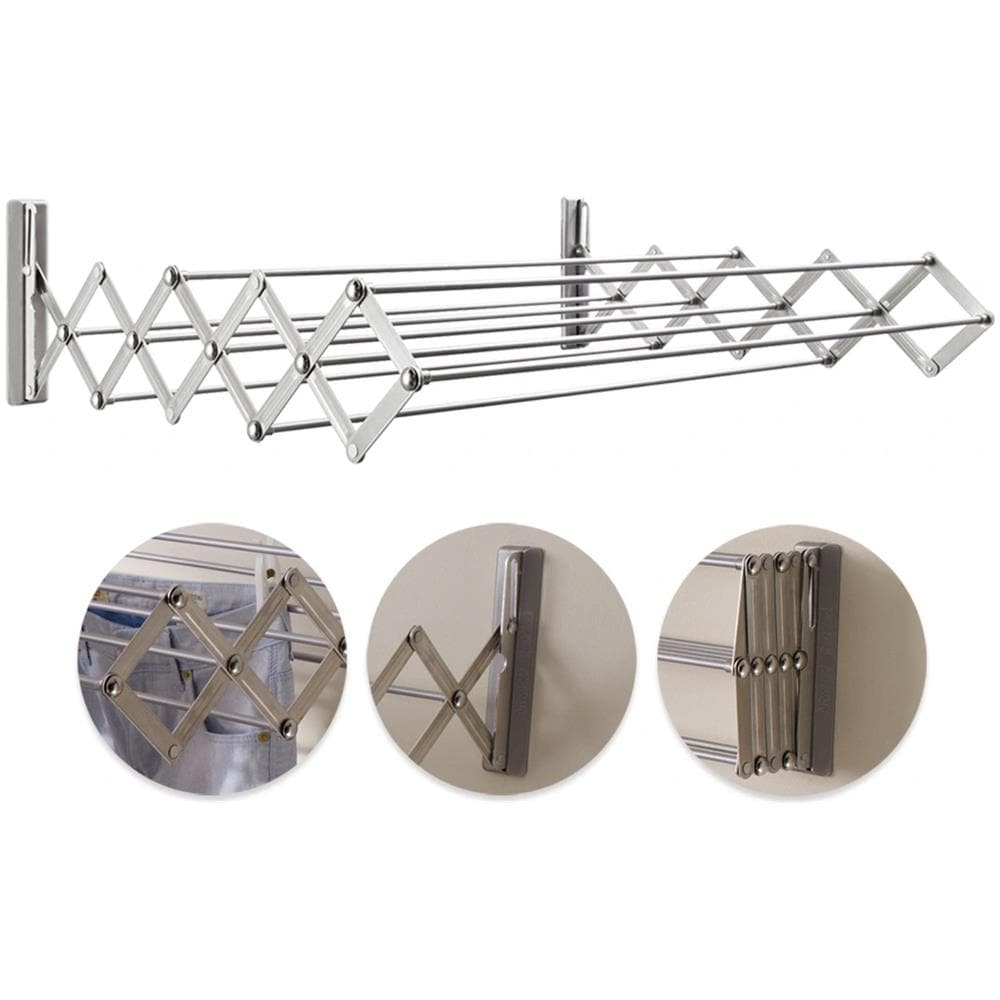 Asciugatrice Artweger Ruckzuck100 Stendibiancheria Da Parete Estendibile Larghezza 100 Cm Argento - Foto 2