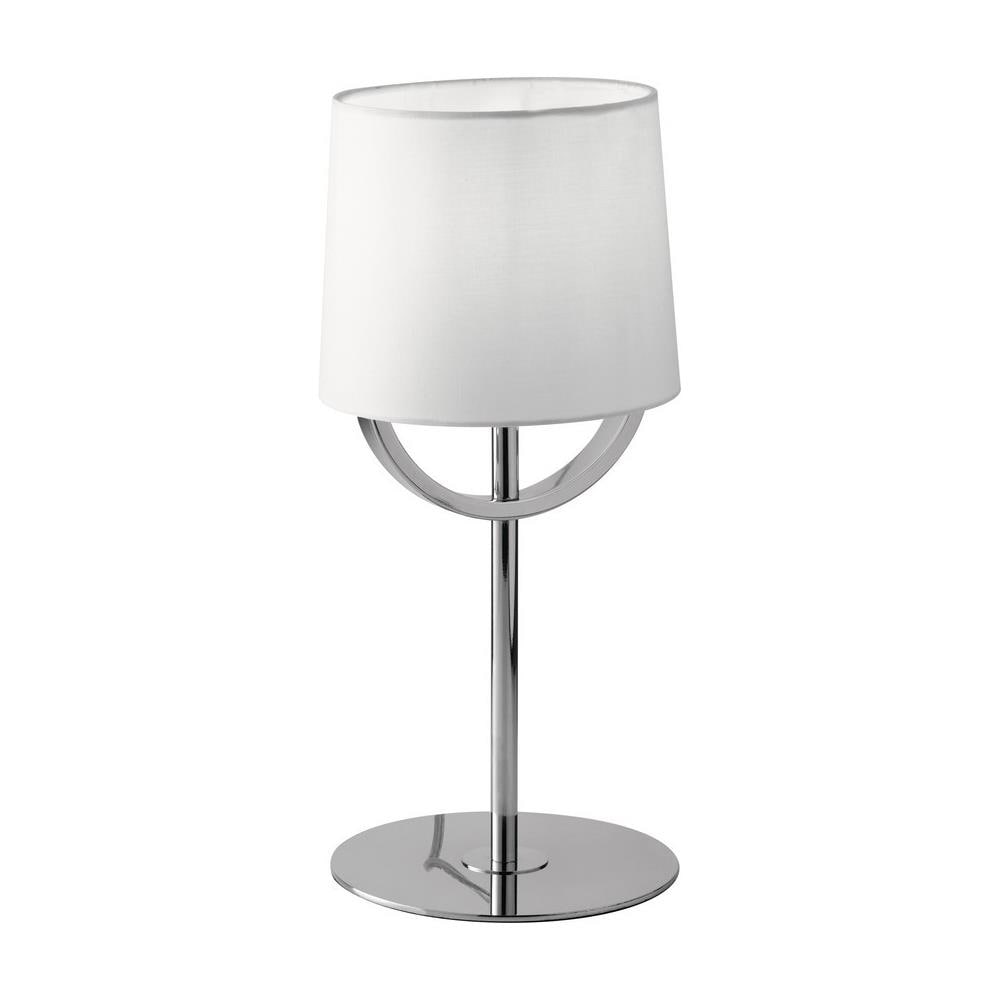 Lampada Da Tavolo Con Paralume, Cromo, Bianco, E27 - Foto 1