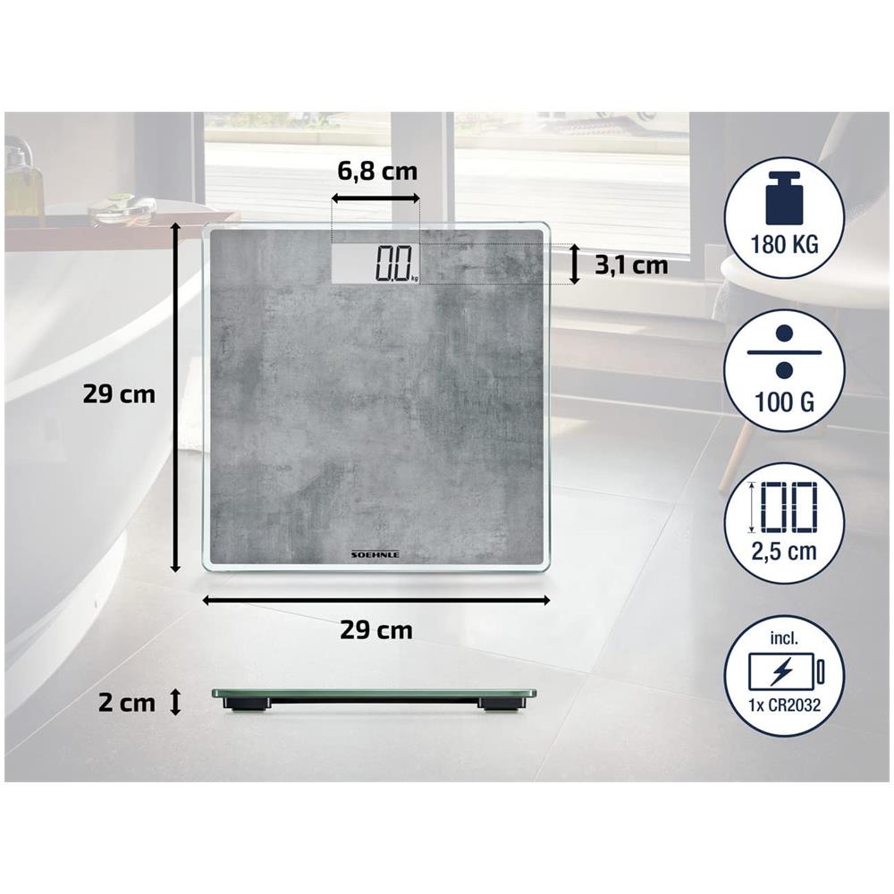 63882 Bilancia Pesapersone Digitale Style Sense Compact 300 Portata 180 Kg Colore Grigio - Foto 6
