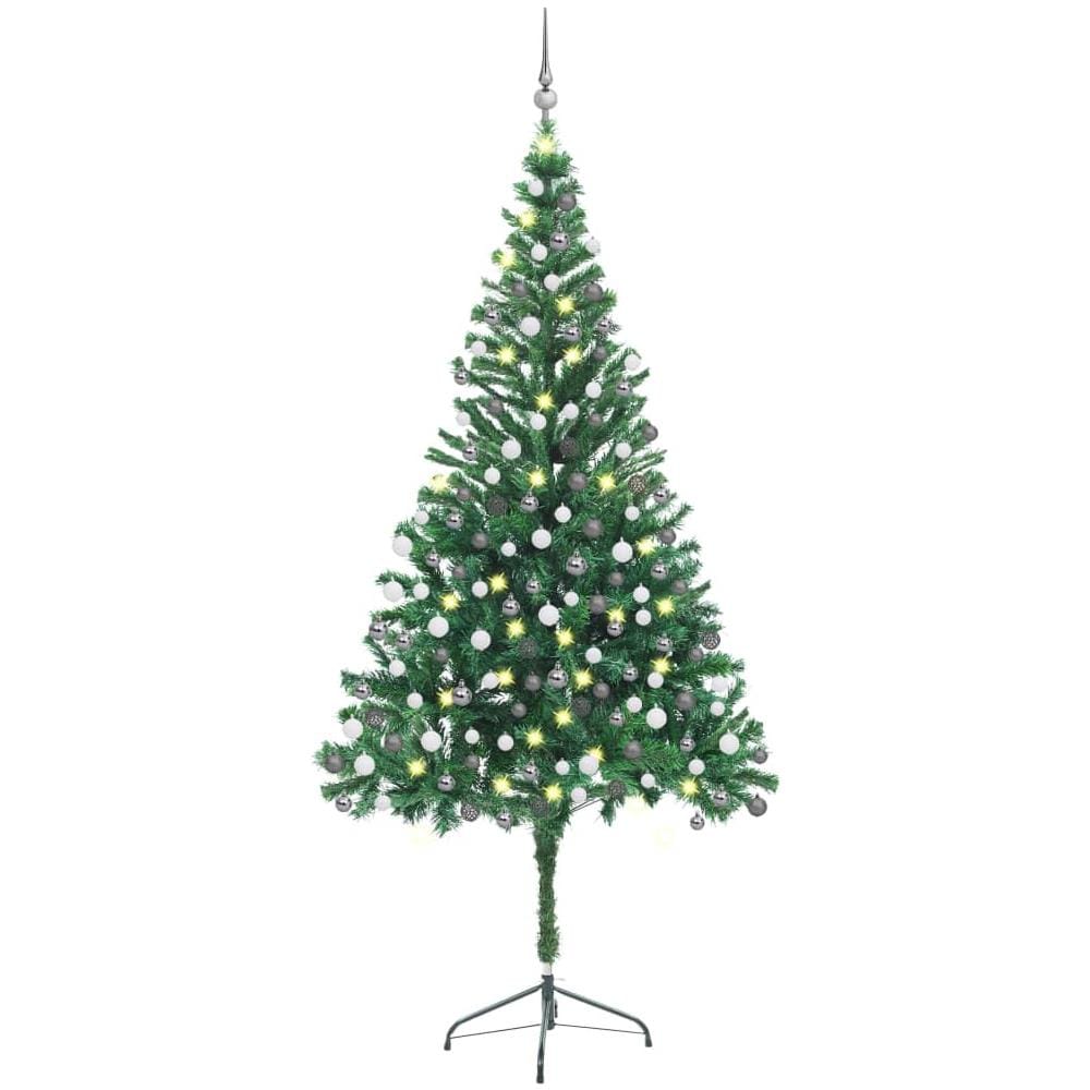 Albero Natale Artificiale con LED e Palline 210 cm 910 Rami - Foto 1