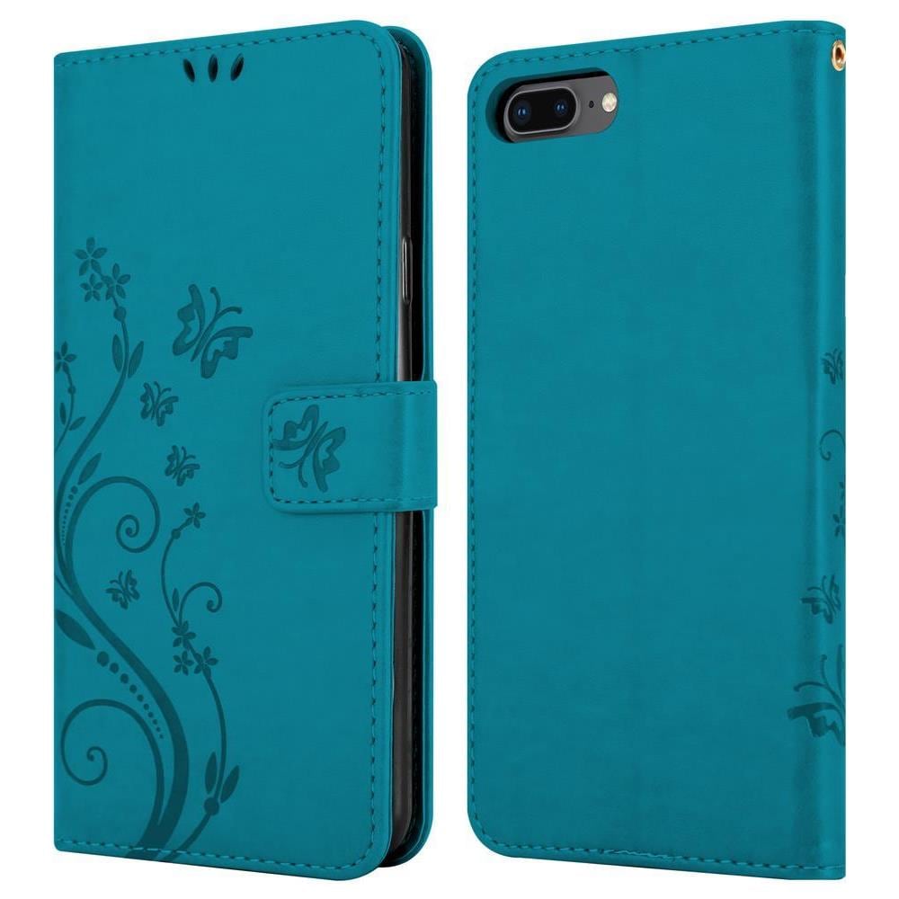 Cadorabo Custodia Compatibile Con Apple Iphone 8 Plus / 7 Plus / 7s Plus In Blu Fiore - Coperchio Protettivo In Design Floreale Con Chiusura Magnetica, Funzione Stand E Slot Per Carte - Foto 8