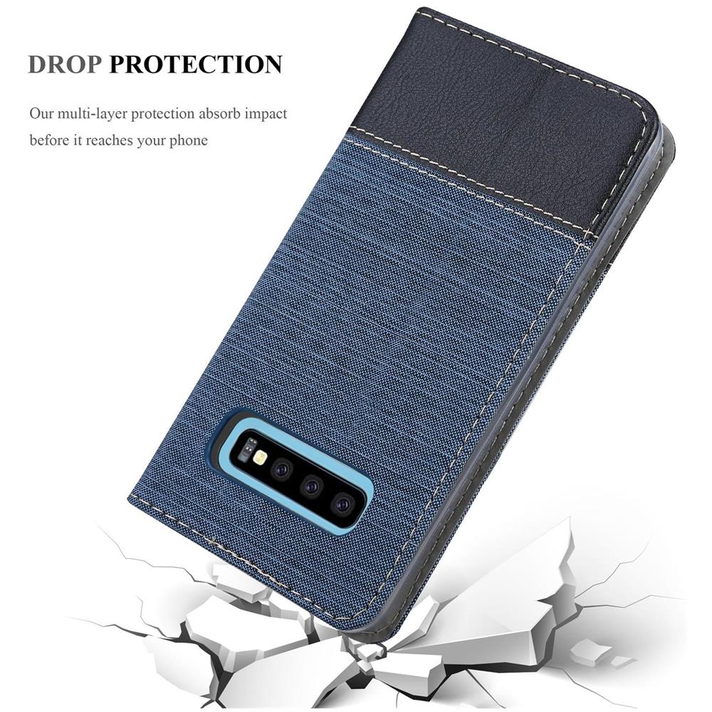 Custodia Compatibile Con Samsung Galaxy S10 5g In Blu Scuro Nero - Coperchio Protettiva Con Chiusura Magnetica, Funzione Stand E Tasca Per Le Carte - Foto 8