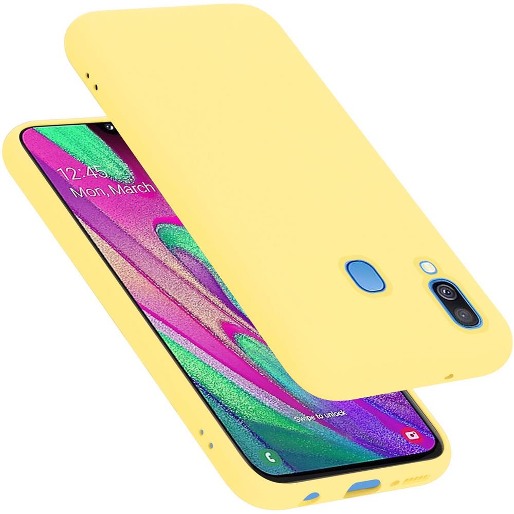 Custodia Compatibile Con Samsung Galaxy A40 In Liquid Giallo - Coperchio Protettivo In Silicone Tpu Flessibile - Foto 1