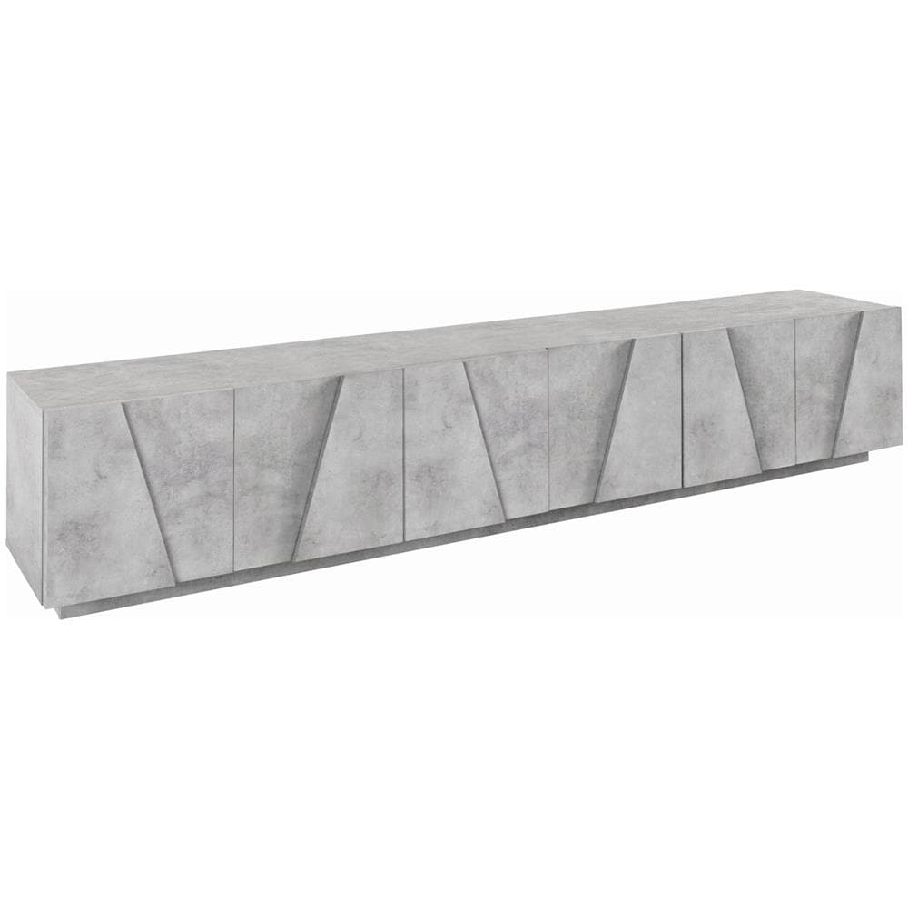 Mobile Porta Tv Lucas, Credenza Bassa Da Soggiorno, Base Porta Tv, 100% Made In Italy, Cm 244x44h46, Cemento Scuro - Foto 2