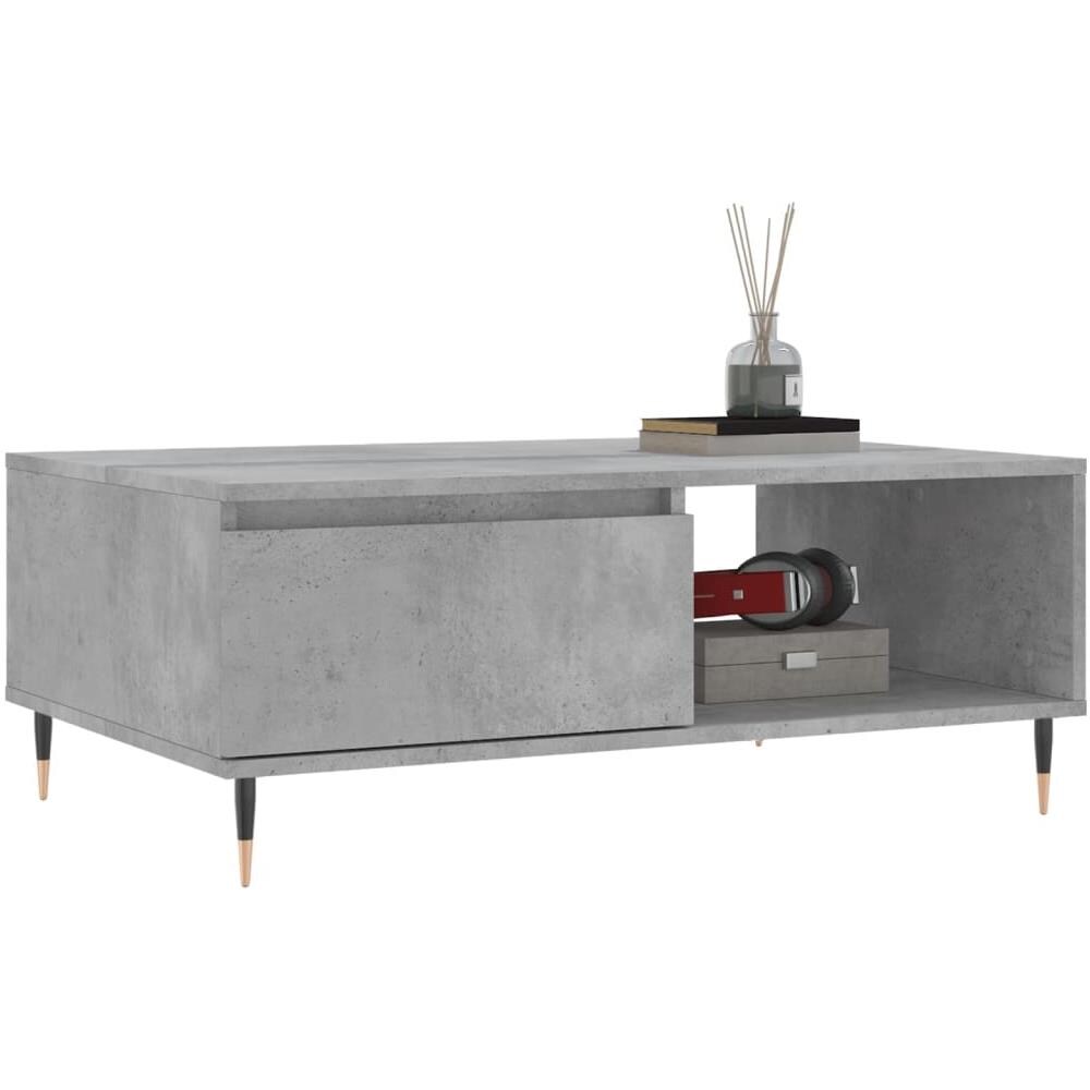 Tavolino Da Salotto Grigio Cemento 90x60x35cm Legno Multistrato - Foto 3