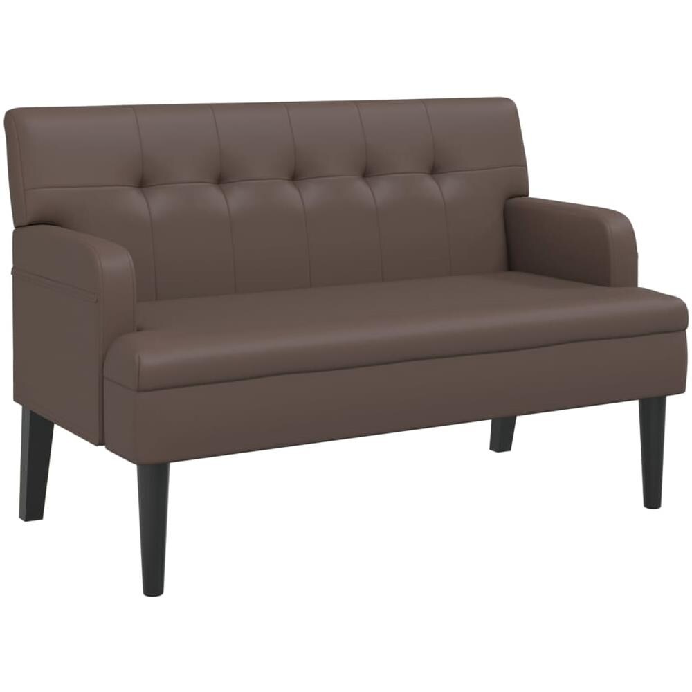 Panca Con Schienale Marrone 112x65,5x75 Cm In Similpelle - Foto 2