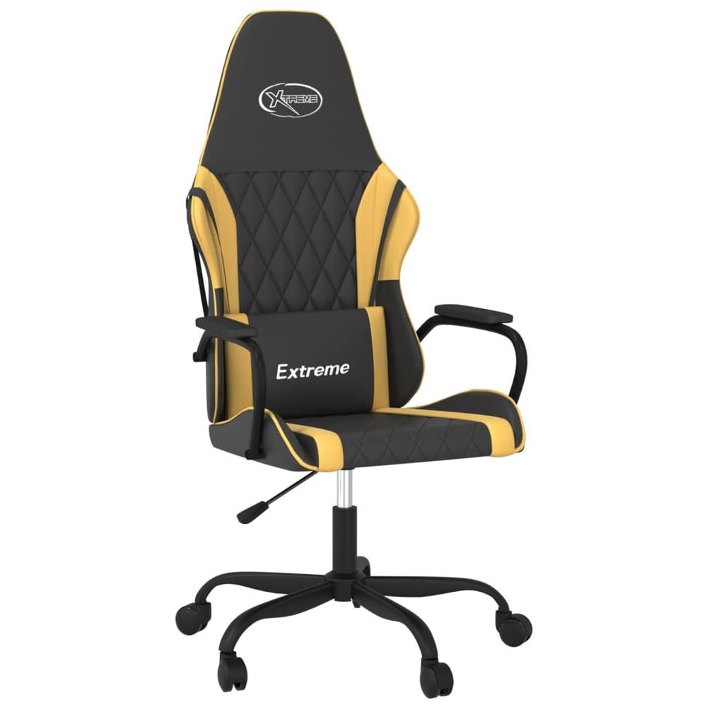 Sedia Da Gaming Massaggiante Nero E Oro In Similpelle - Foto 2