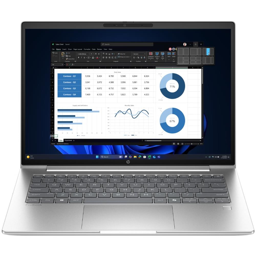 Notebook ProBook 4 G1a AMD Ryzen 7 250 Monitor 14" WUXGA RAM 16 GB SSD 512 GB AMD Radeon 780M Graphics Windows 11 Pro - Foto 1