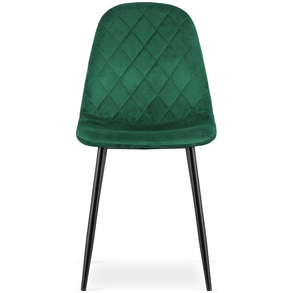 Sedia VALORA DAPI - Moderna sedia in velluto verde scuro per soggiorno e ufficio - Foto 2