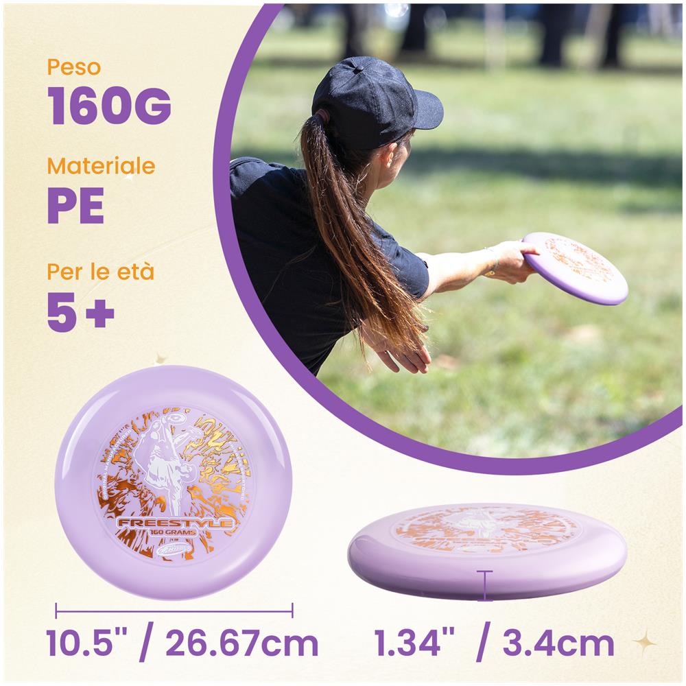 Frisbee Freestyle 160g Disco volante, divertimento all'aperto -1 Pack - Foto 1