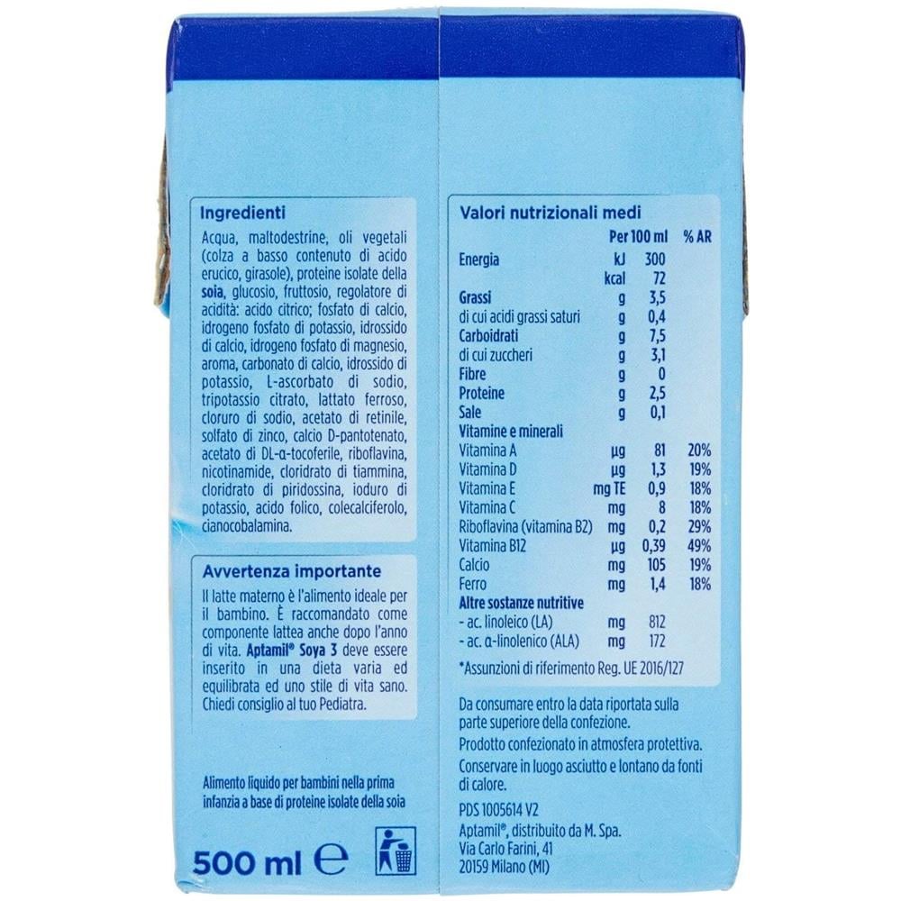 Aptamil 3 Soya Crescita 500 ml - Foto 1