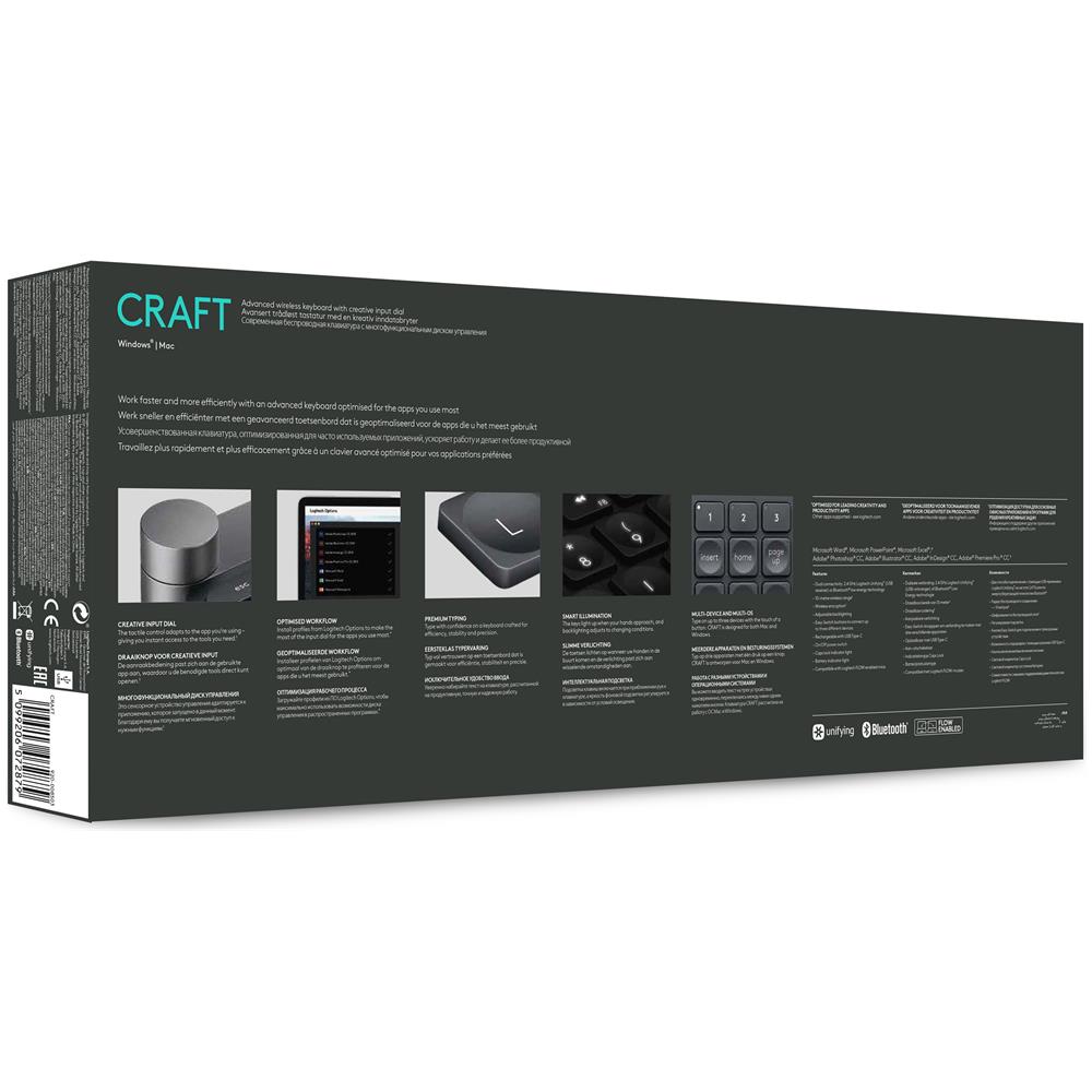 Craft RF Wireless + Bluetooth QWERTZ Tedesco Nero, Grigio tastiera - Foto 13