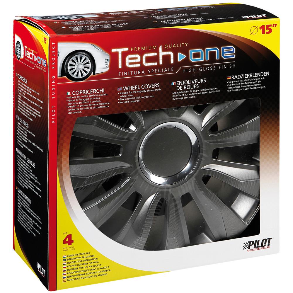 Copricerchi Auto Universali 15 Pollici Tech-one Avalone Pro Dark 31532 - Foto 7