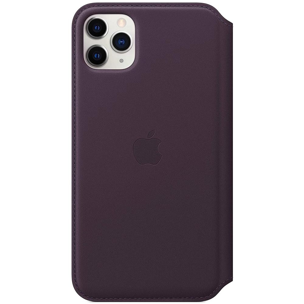 Custodia Folio in Pelle per iPhone 11 Pro Max Colore Melanzana - Foto 2
