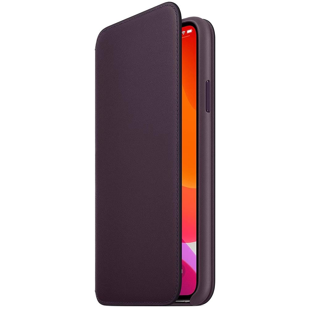 Custodia Folio in Pelle per iPhone 11 Pro Max Colore Melanzana - Foto 4