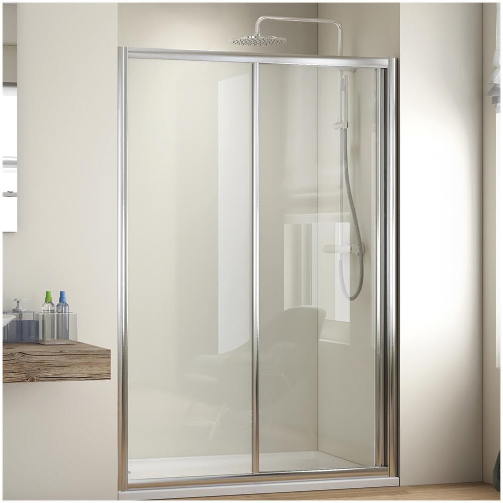 Porta Doccia Scorrevole Slide Per Box Nicchia Due Ante Cristallo Temprato *** Misure : 157-161xh190 Cm Trasparente - Foto 1