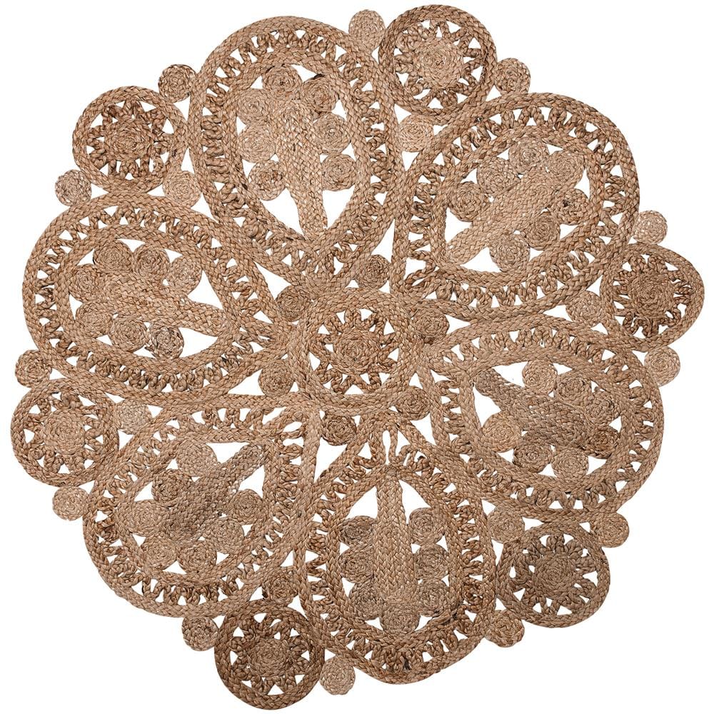 Tappeto Tondo In Iuta Beige Ø 120 Cm Bucak - Foto 1