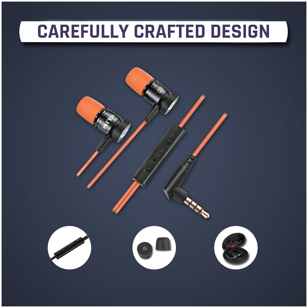 Fusion Auricolari Con Microfono + Audio Di Alta Qualità + Cuffie Di Lunga Durata Con Memory Foam + Garanzia 5 Anni - Jack 3.5 Mm Per Ios Android Pc Console + Arancione - Foto 7