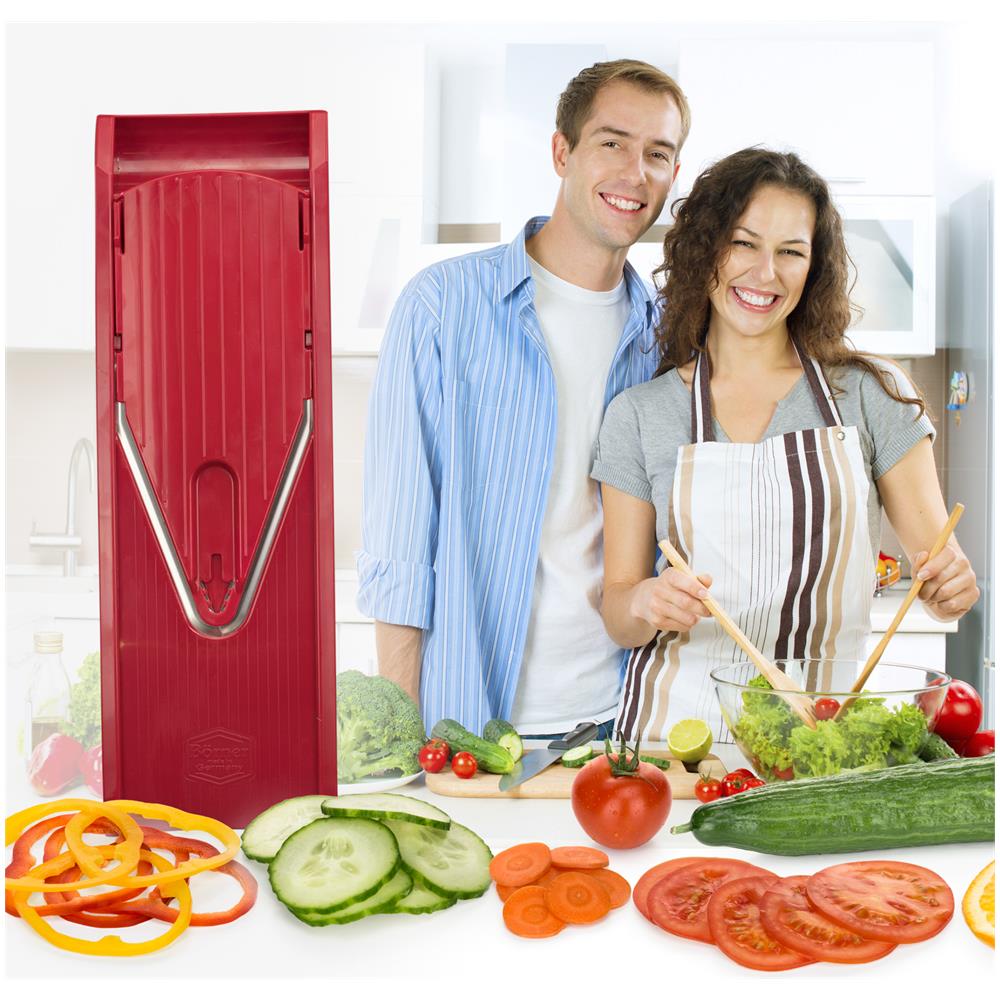 V1 set base affettatrice di verdure arancione affettatrice a V affettatrice di verdure grattugia carota grattugia di cucina grattugia di verdure affettatrice di cetriolo | rosso - Foto 7