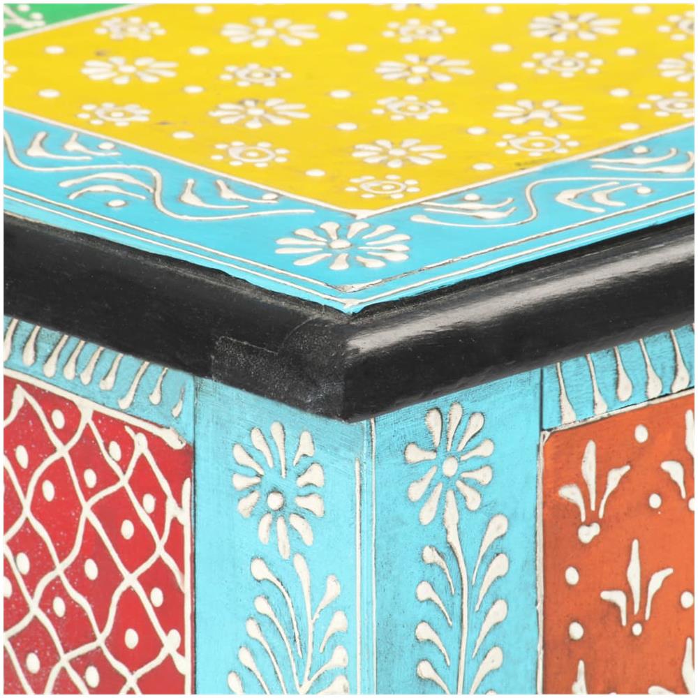 Tavolo Consolle Dipinto A Mano 80x35x75 Cm In Legno Di Mango - Foto 3
