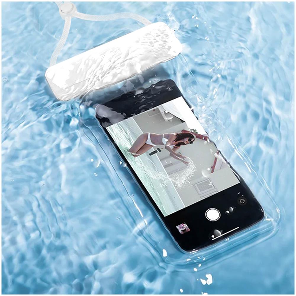 Custodia Impermeabile Smartphone Fino A 7,2 Pollici Touch Let's Go Baseus Bianco - Foto 2