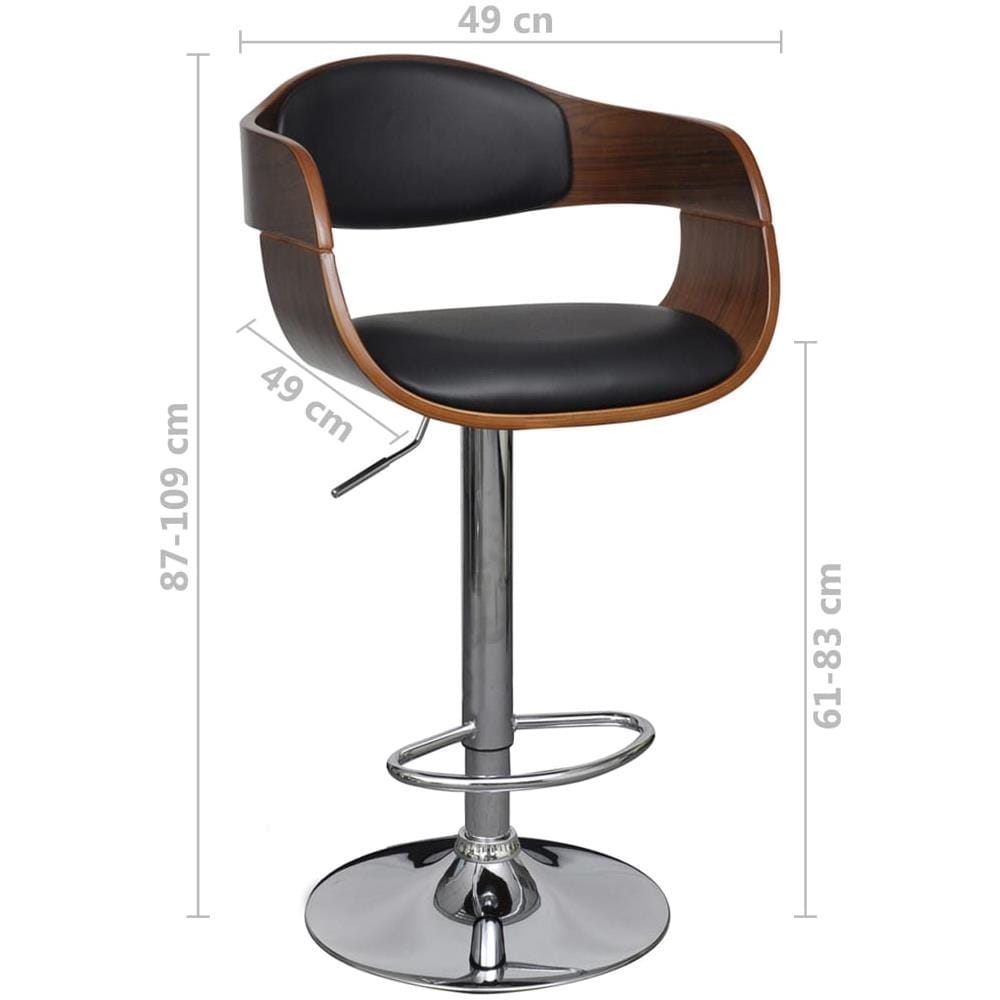 Sgabelli Da Bar 2 Pz Neri In Legno Piegato E Similpelle - Foto 7