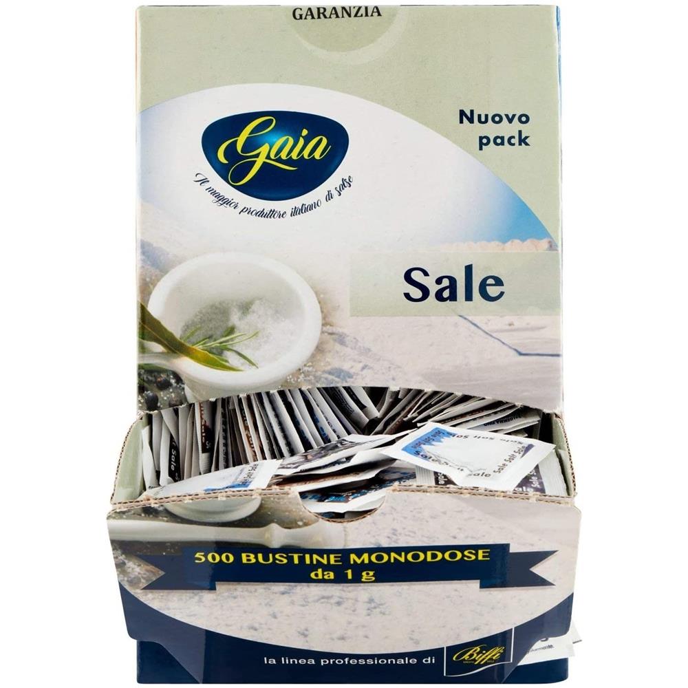 Pack 500 Bustine Gaia Sale Iodato Monodose Con Dispenser Formato Da 1gr - Foto 1